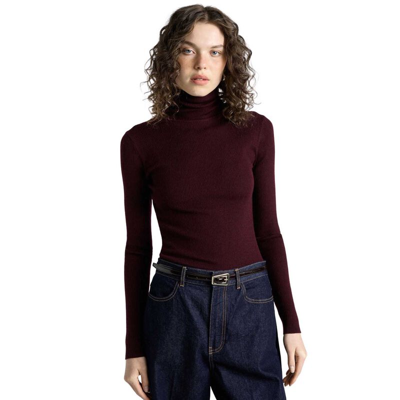 Cue Merino Turtle Neck Ribbed Knit image number 0